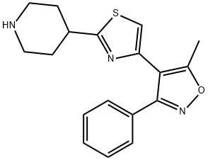4-[4-(5-methyl-3-phenylisoxazol-4-yl)-1,3-thiazol-2-yl]piperidine 结构式
