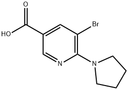 5-溴-6-吡咯-1-基-烟酸 结构式