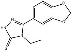 5-(1,3-Benzodioxol-5-yl)-4-ethyl-4H-1,2,4-triazole-3-thiol 结构式