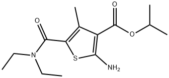 2-氨基-5-[(二乙基氨基)羰基]-4-甲基-3-噻吩甲酸异丙酯 结构式