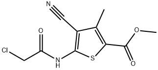 5-[(氯乙酰基)氨基]-4-氰基-3-甲基噻吩-2-甲酸甲酯 结构式