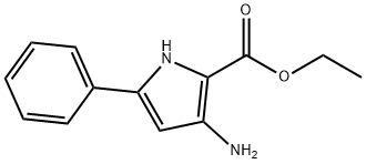 3-氨基-5-苯基-1H-吡咯-2-羧酸乙酯 结构式