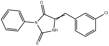 (5E)-5-(3-CHLOROBENZYLIDENE)-2-MERCAPTO-3-PHENYL-3,5-DIHYDRO-4H-IMIDAZOL-4-ONE 结构式