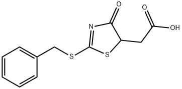 [2-(benzylthio)-4-oxo-4,5-dihydro-1,3-thiazol-5-yl]acetic acid 结构式