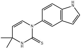 1-(1H-吲哚-5-基)-4,4-二甲基-1,4-二氢嘧啶-2-硫醇 结构式