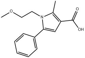 1-(2-甲氧基乙基)-2-甲基-5-苯基-3-吡咯羧酸 结构式