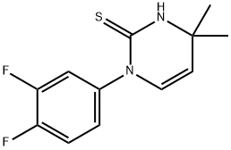 1-(3,4-二氟苯基)-4,4-二甲基-1,4-二氢嘧啶-2-硫醇 结构式