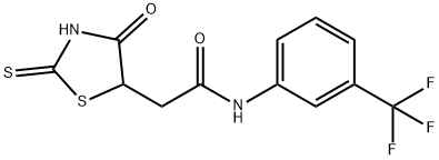 2-(2-mercapto-4-oxo-4,5-dihydro-1,3-thiazol-5-yl)-N-[3-(trifluoromethyl)phenyl]acetamide 结构式