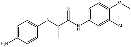 2-[(4-aminophenyl)thio]-N-(3-chloro-4-methoxyphenyl)propanamide 结构式