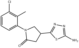 4-(5-amino-1,3,4-thiadiazol-2-yl)-1-(3-chloro-2-methylphenyl)pyrrolidin-2-one 结构式