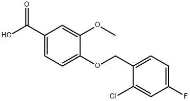 4-[(2-chloro-4-fluorobenzyl)oxy]-3-methoxybenzoic acid 结构式