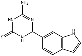 4-amino-6-(1H-indol-6-yl)-1,6-dihydro-1,3,5-triazine-2-thiol 结构式