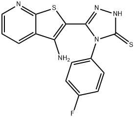 5-(3-胺基噻吩并[2,3-B]吡啶-2-基)-4-(4-氟苯基)-4H-1,2,4-三唑-3-硫醇 结构式