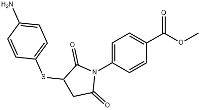 4-[3-[(4-氨基苯基)硫代]-2,5-二氧代-吡咯烷-1-基]苯甲酸甲酯 结构式