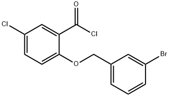 2-[(3-溴苄基)氧基]-5-氯苯甲酰氯 结构式