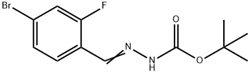 tert-Butyl 2-[(E)-(4-bromo-2-fluorophenyl)-methylidene]-1-hydrazinecarboxylate 结构式
