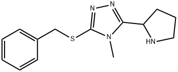 3-Benzylsulfanyl-4-methyl-5-pyrrolidin-2-yl-4H-[1,2,4]triazole 结构式