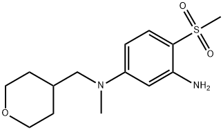 N1-Methyl-4-(methylsulfonyl)-N1-(tetrahydro-2H-pyran-4-ylmethyl)-1,3-benzenediamine 结构式