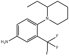 4-(2-Ethyl-1-piperidinyl)-3-(trifluoromethyl)-phenylamine 结构式