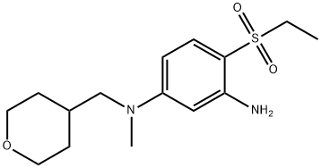 4-(Ethylsulfonyl)-N1-methyl-N1-(tetrahydro-2H-pyran-4-ylmethyl)-1,3-benzenediamine 结构式