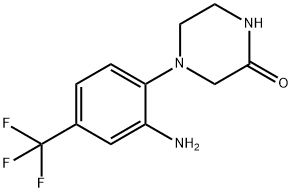 4-[2-氨基-4-(三氟甲基)苯基]哌嗪-2-酮 结构式