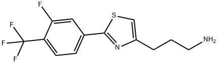 3-(2-(3-氟-4-(三氟甲基)苯基)噻唑-4-基)丙-1-胺 结构式