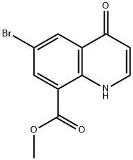 Methyl 6-bromo-4-oxo-1,4-dihydro-8-quinolinecarboxylate 结构式