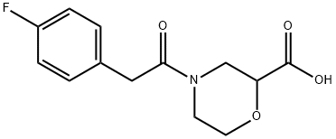 4-[2-(4-Fluoro-phenyl)-acetyl]-morpholine-2-carboxylic acid 结构式