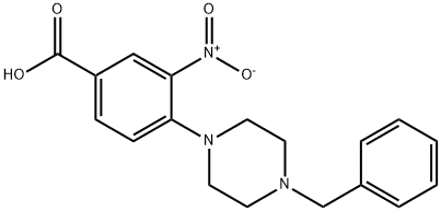 4-(4-Benzyl-1-piperazinyl)-3-nitrobenzoic acid 结构式