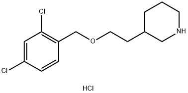 3-{2-[(2,4-Dichlorobenzyl)oxy]ethyl}piperidinehydrochloride 结构式