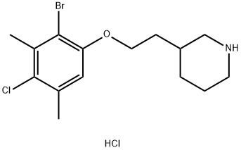 3-[2-(2-Bromo-4-chloro-3,5-dimethylphenoxy)ethyl]-piperidine hydrochloride 结构式