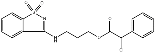 2-氯-2-苯基-乙酸3-[(1,1-二氧代-1,2-苯并噻唑-3-基)氨基]丙酯 结构式