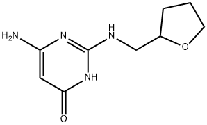 6-氨基-2-[(四氢呋喃-2-基甲基)氨基]嘧啶-4(3H)-酮 结构式