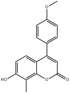 7-羟基-4-(4-甲氧苯基)-8-甲基-香豆素 结构式