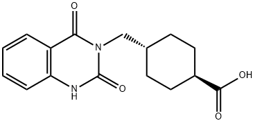 反式-4-[(2,4-二氧代-1,4-二氢喹唑啉-3(2H)-基)甲基]环己烷羧酸 结构式