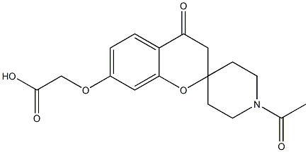 2-(1'-乙酰-4-氧代-螺[色满-2,4'-哌啶]-7-基)氧基乙酸 结构式