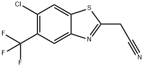 2-[6-Chloro-5-(trifluoromethyl)-1,3-benzothiazol-2-yl]acetonitrile 结构式