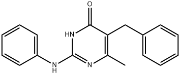 2-苯胺基-5-苄基-6-甲基嘧啶-4(3H)-酮 结构式