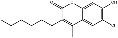 6-氯-3-己基-7-羟基-4-甲基-香豆素 结构式