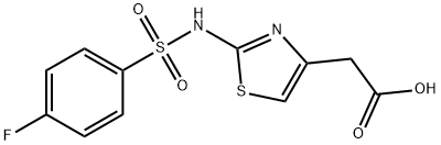 2-[2-[(4-氟苯基)磺酰基氨基]-1,3-噻唑-4-基]乙酸 结构式