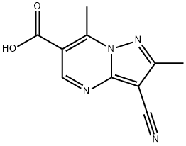 3-Cyano-2,7-dimethylpyrazolo[1,5-a]pyrimidine-6-carboxylic acid 结构式