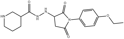 N'-[1-(4-乙氧苯基)-2,5-二氧代吡咯烷-3-基]哌啶-3-卡巴肼 结构式