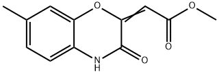 (2E)-(7-甲基-3-氧代-3,4-二氢-2H-1,4-苯并恶嗪-2-基亚甲基)乙酸甲酯 结构式