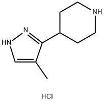 4-(4-甲基-1H-吡唑-5-基)哌啶二盐酸盐 结构式