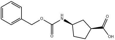 (1S,3R)-3-(((苄氧基)羰基)氨基)环戊烷-1-羧酸 结构式