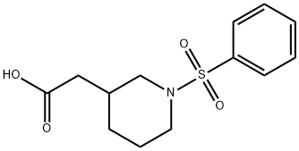 [1-(苯磺酰基)哌啶-3-基]乙酸 结构式