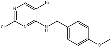 5-溴-2-氯-N-(4-甲氧基苄基)嘧啶-4-胺 结构式