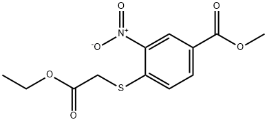 4-[(2-乙氧基-2-氧代-乙基)硫代]-3-硝基-苯甲酸甲酯 结构式
