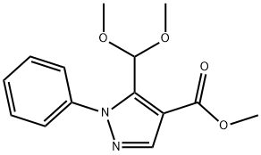 5-(二甲氧基甲基)-1-苯基-1H-吡唑-4-羧酸甲酯 结构式
