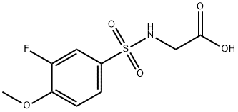 N-[(3-Fluoro-4-methoxyphenyl)sulphonyl]glycine 结构式